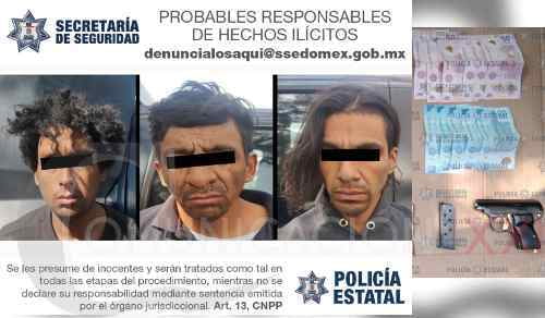 Detienen en Calimaya, a tres presuntos ladrones de Oxxos de Toluca